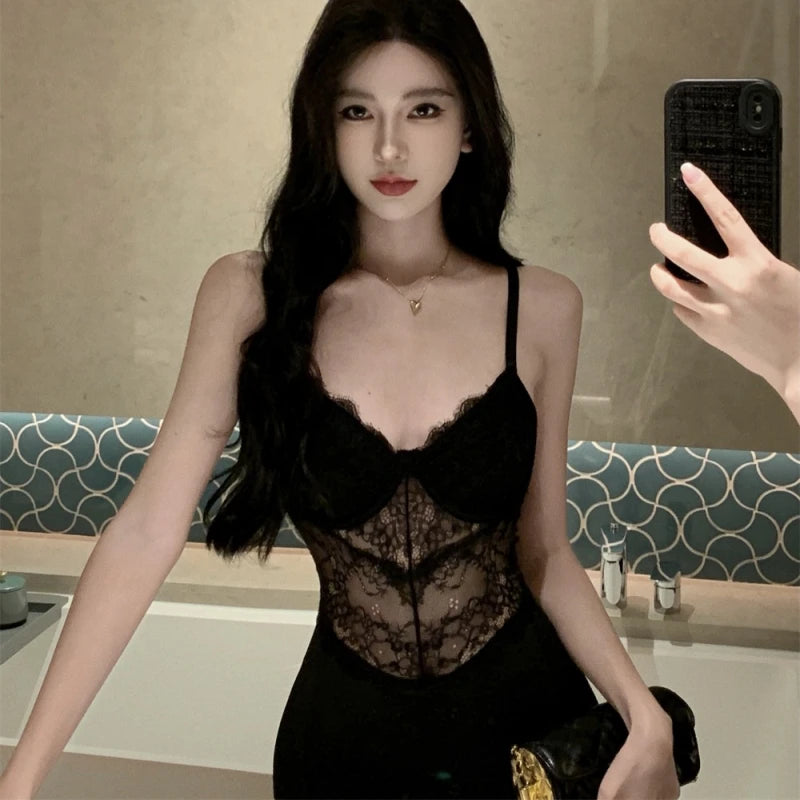 Verna Watson Lace Slip Dress with After-Dark Slit