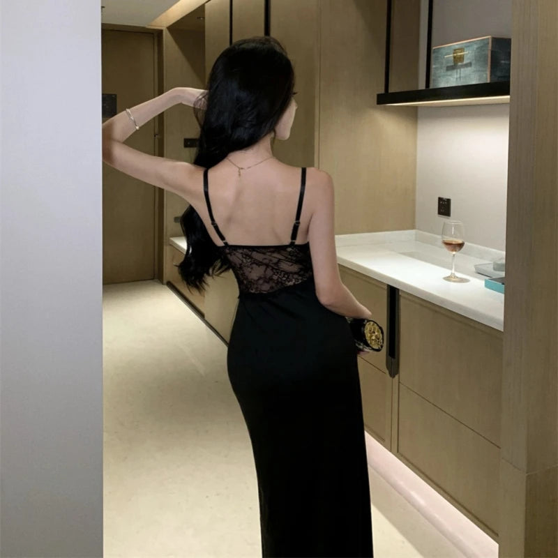 Verna Watson Lace Slip Dress with After-Dark Slit